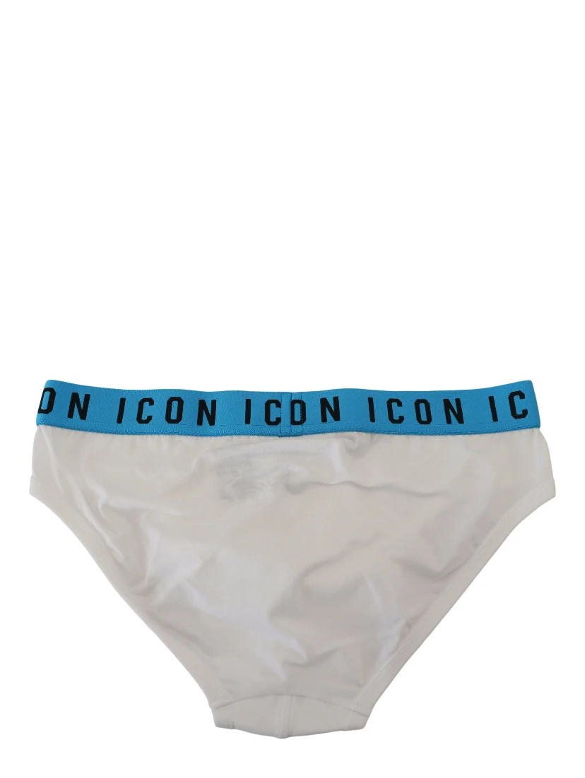 White Icon Logo Cotton Stretch Men Brief Underwear