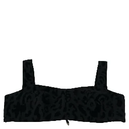 Black Leopard Cropped Bustier Corset Bra Top