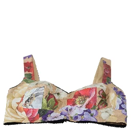 Multicolor Floral Cropped Bustier Corset Top