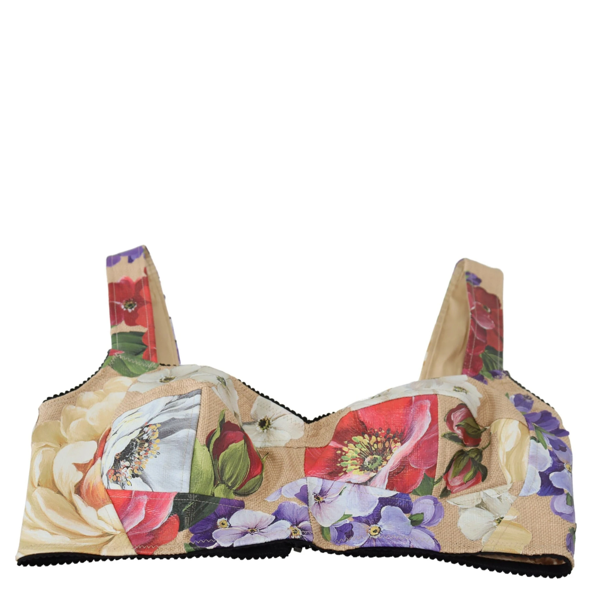 Multicolor Floral Cropped Bustier Corset Top