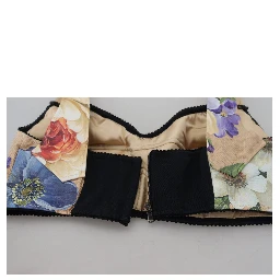 Multicolor Floral Cropped Bustier Corset Top