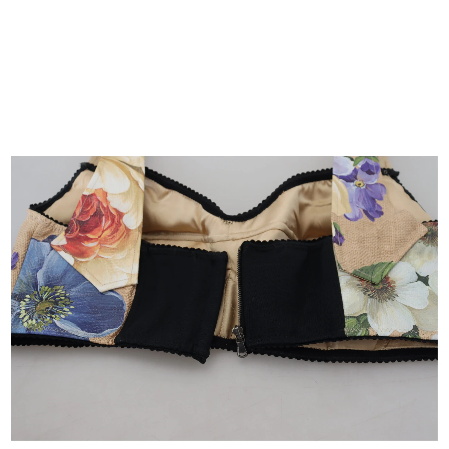 Multicolor Floral Cropped Bustier Corset Top