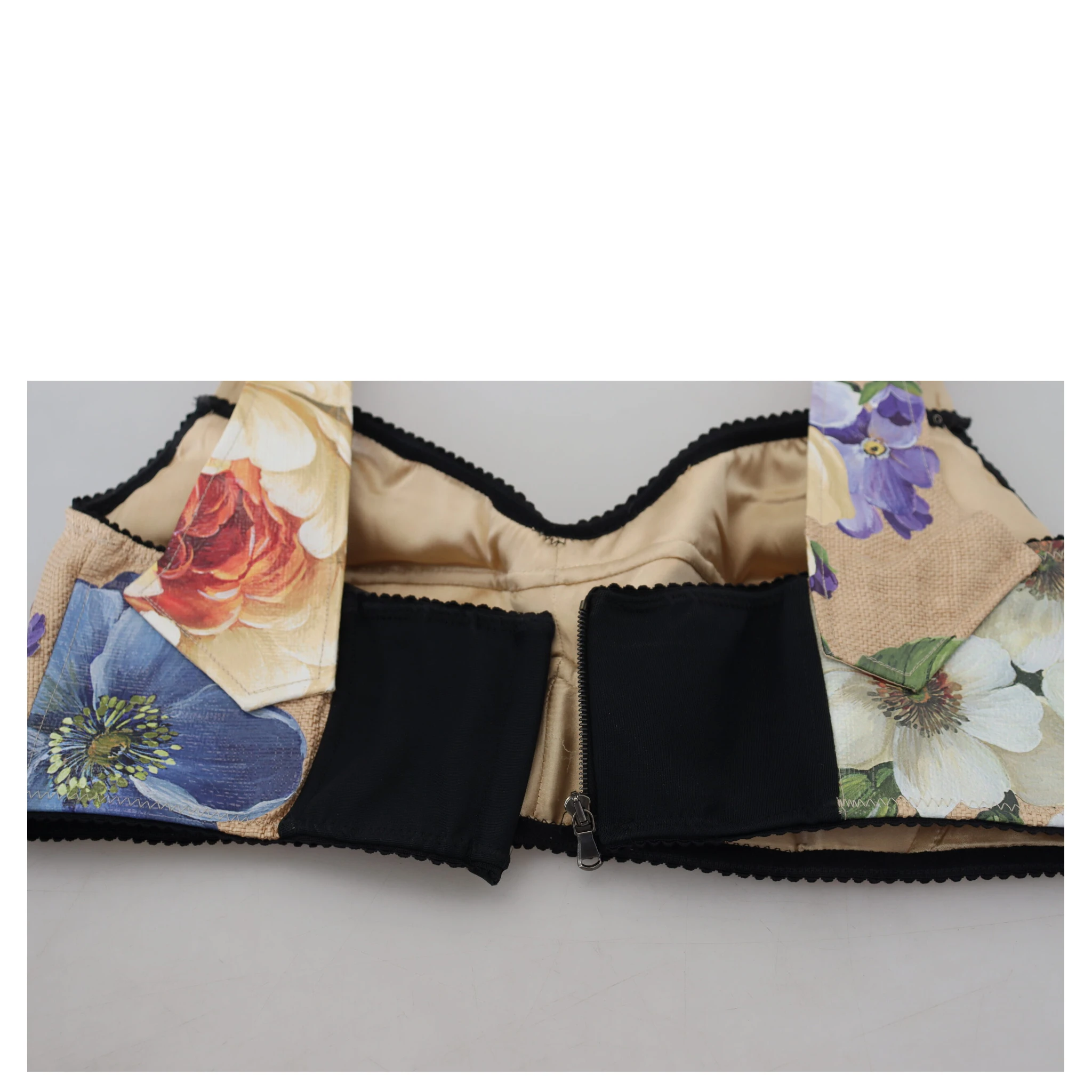 Multicolor Floral Cropped Bustier Corset Top