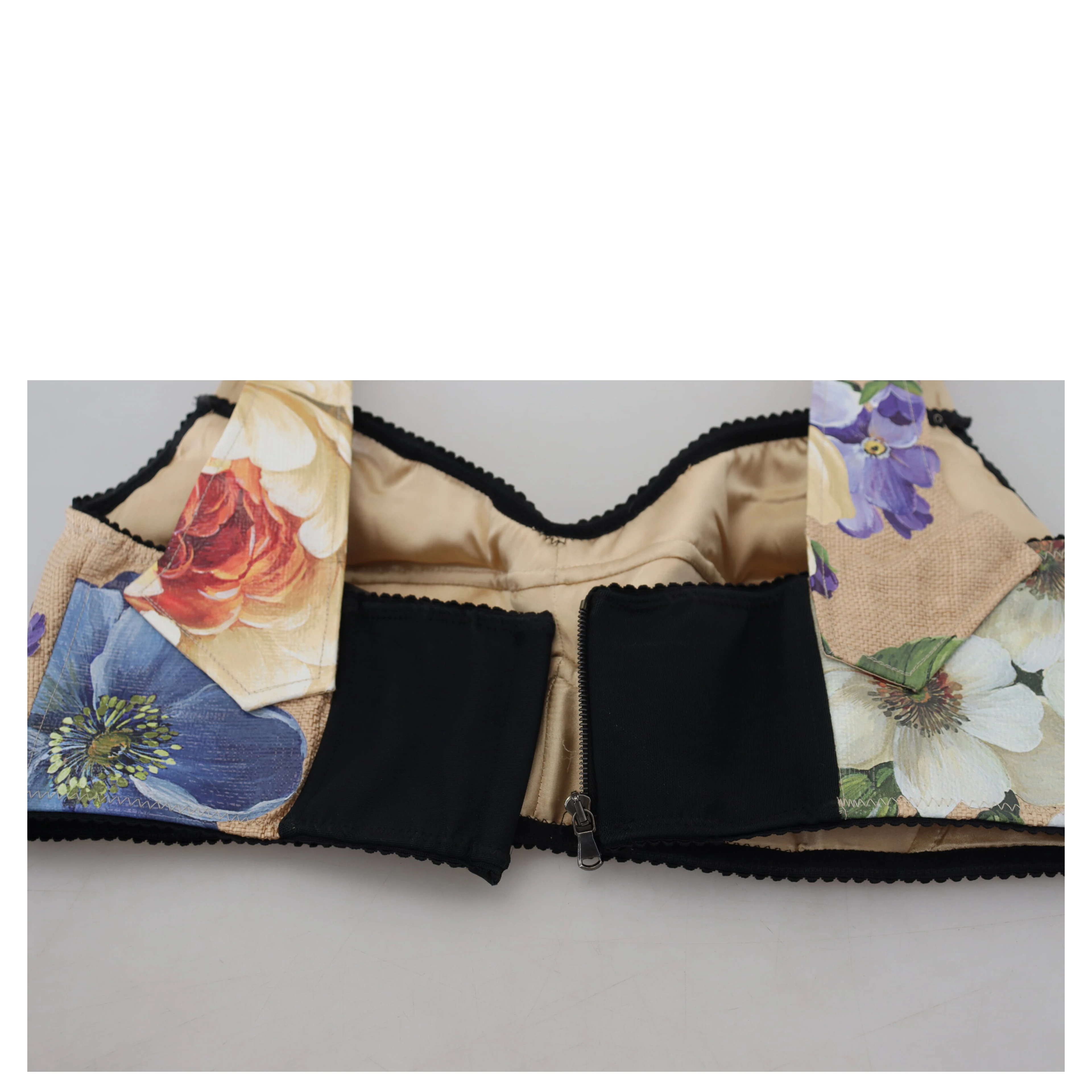 Multicolor Floral Cropped Bustier Corset Top