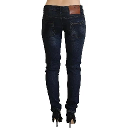 Blue Low Waist Slim Fit Women Denim Jeans
