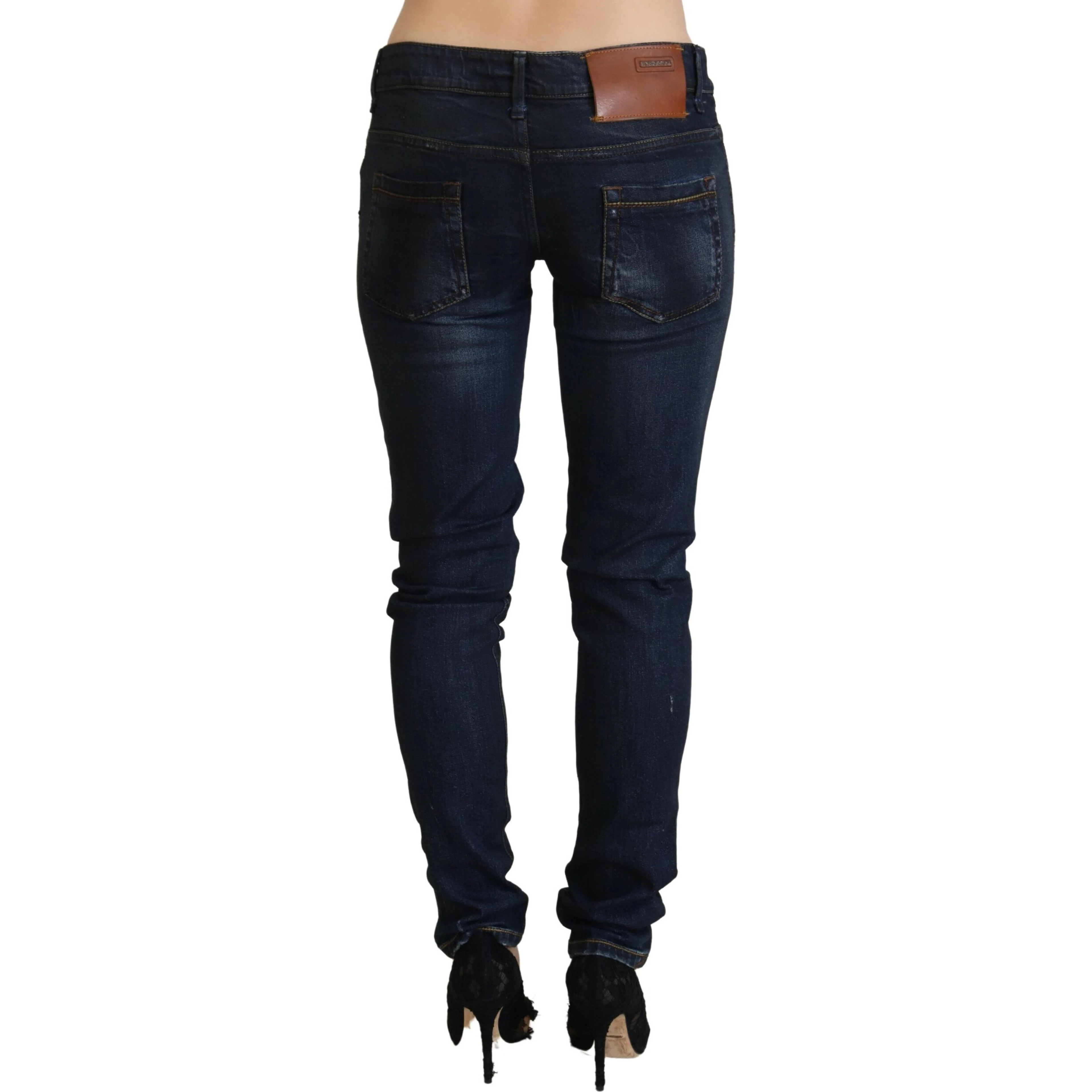 Blue Low Waist Slim Fit Women Denim Jeans