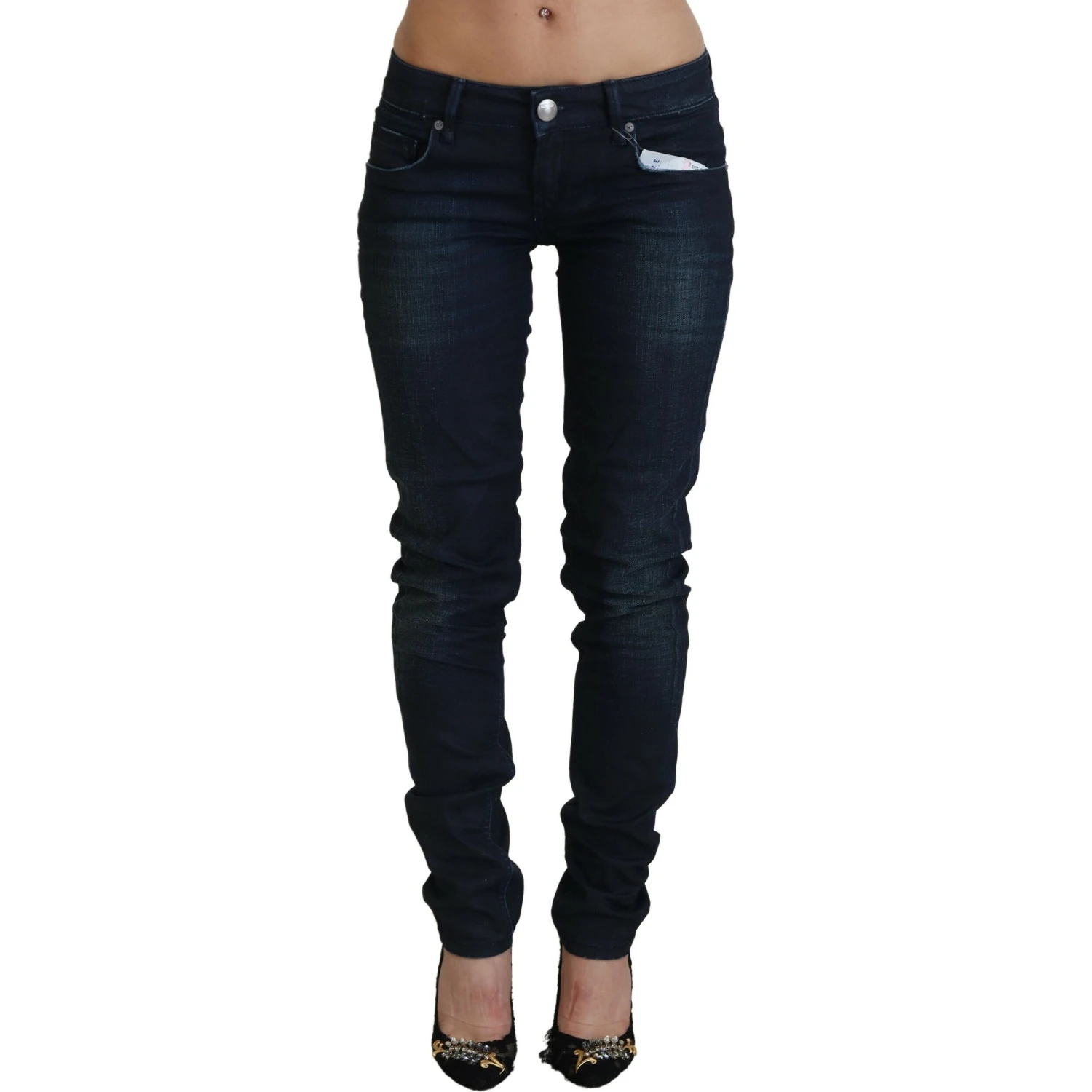 Blue Low Waist Slim Fit Women Denim Jeans