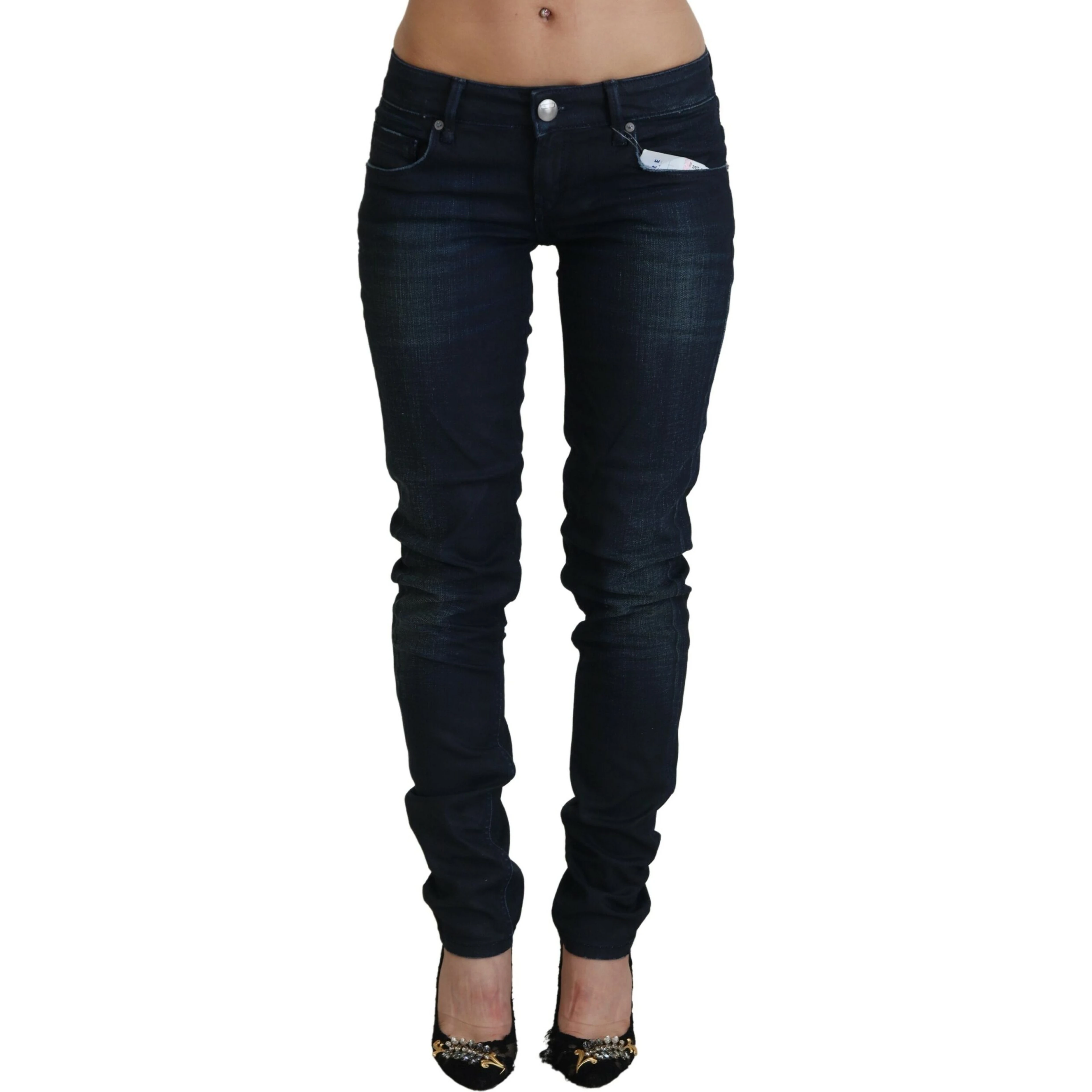 Blue Low Waist Slim Fit Women Denim Jeans