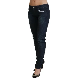 Blue Low Waist Slim Fit Women Denim Jeans