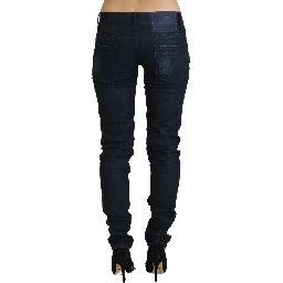 Blue Low Waist Slim Fit Women Denim Jeans