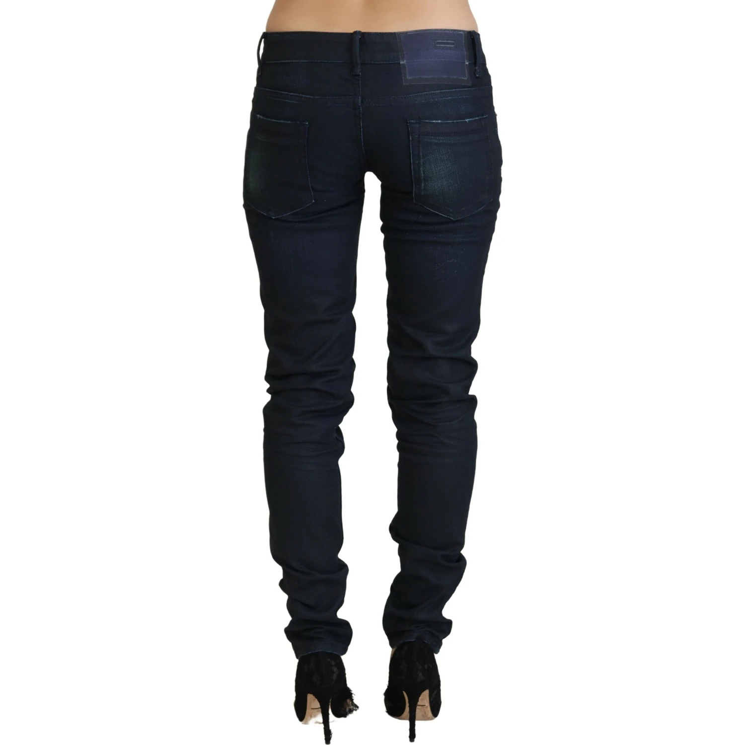 Blue Low Waist Slim Fit Women Denim Jeans