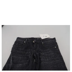 Black Washed Low Waist Slim Fit Cotton Denim Jeans