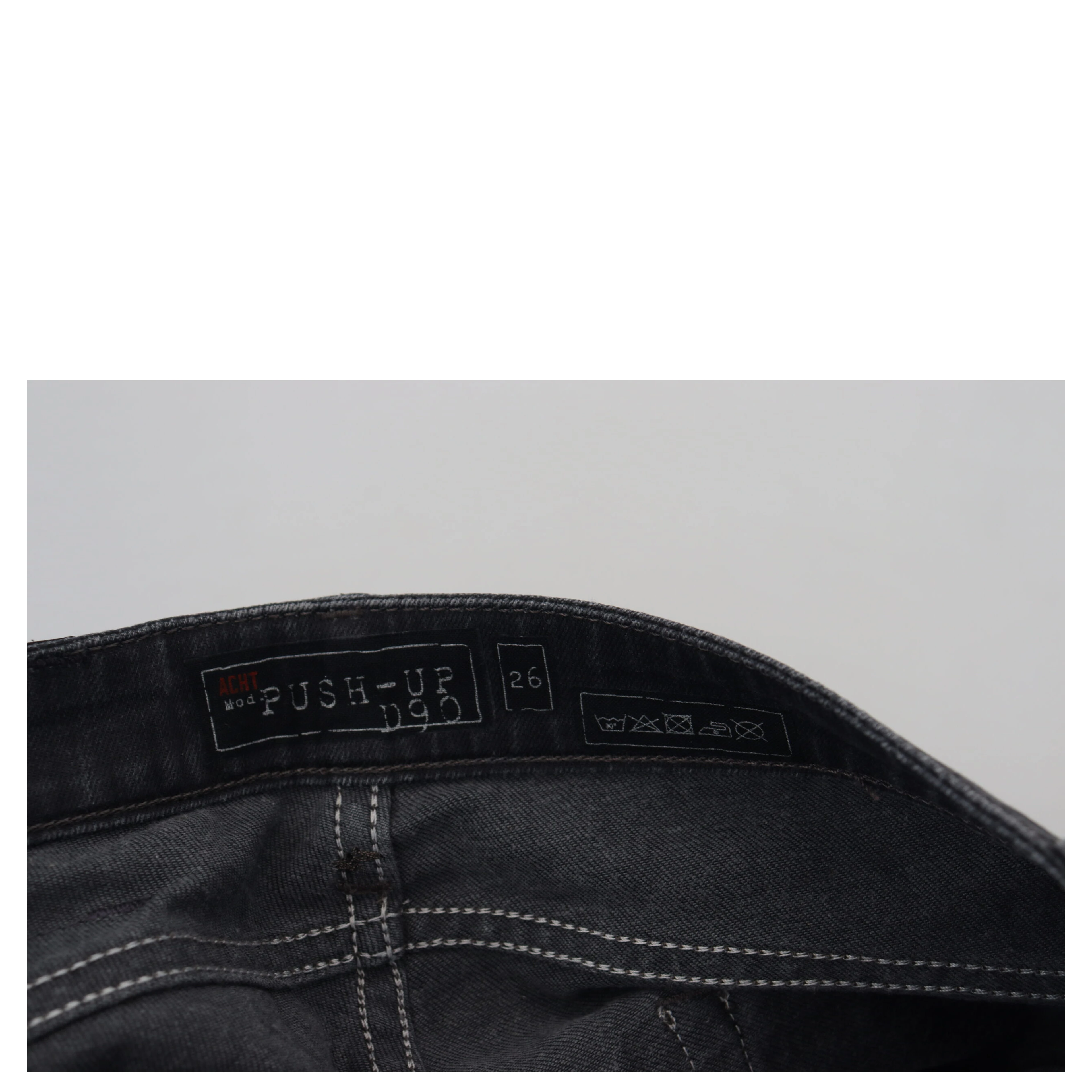 Black Washed Low Waist Slim Fit Cotton Denim Jeans