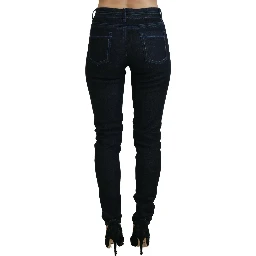 Dark Blue Low Waist Slim Fit Women Denim Jeans