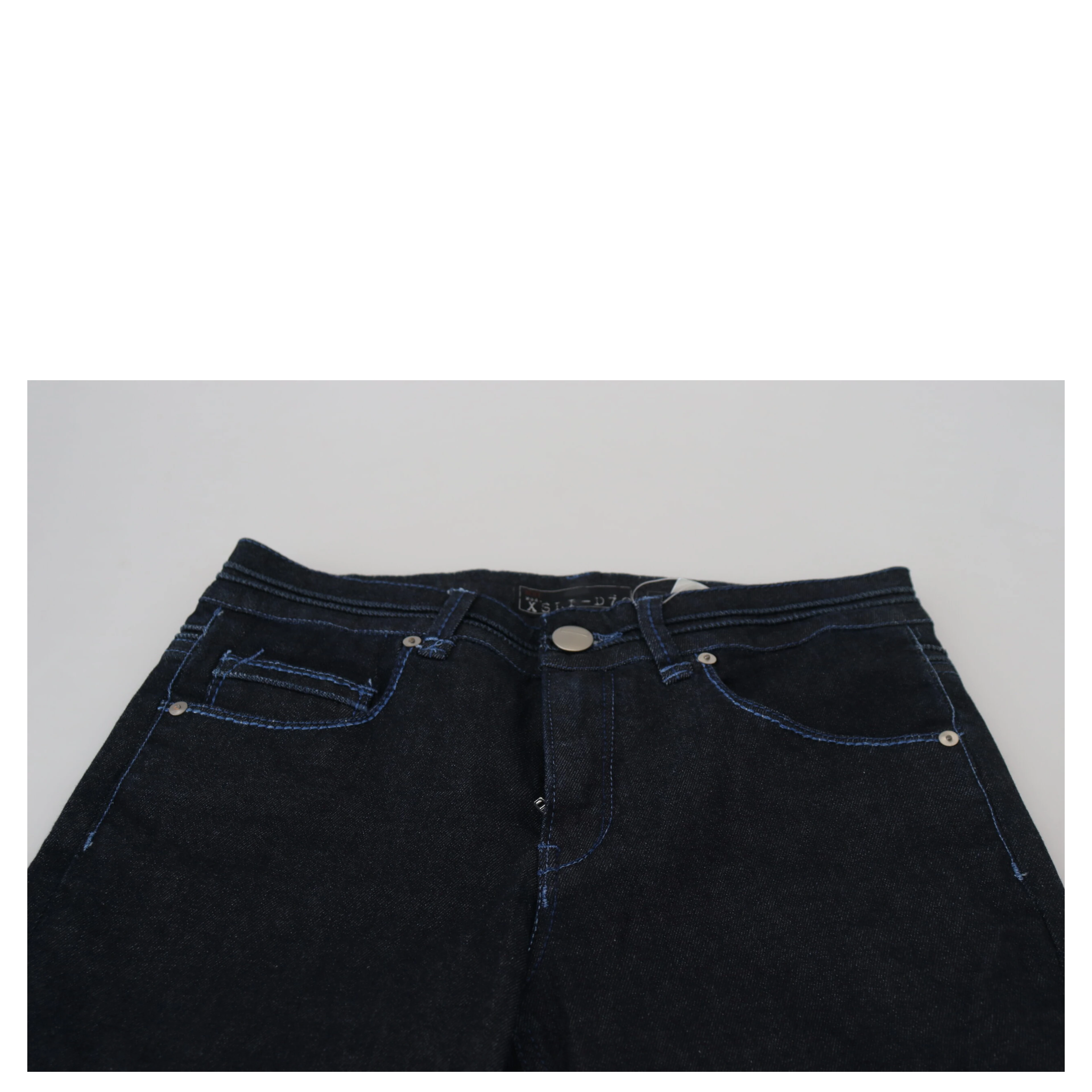 Dark Blue Low Waist Slim Fit Women Denim Jeans
