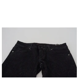 Black Low Waist Slim Fit Cotton Denim Jeans