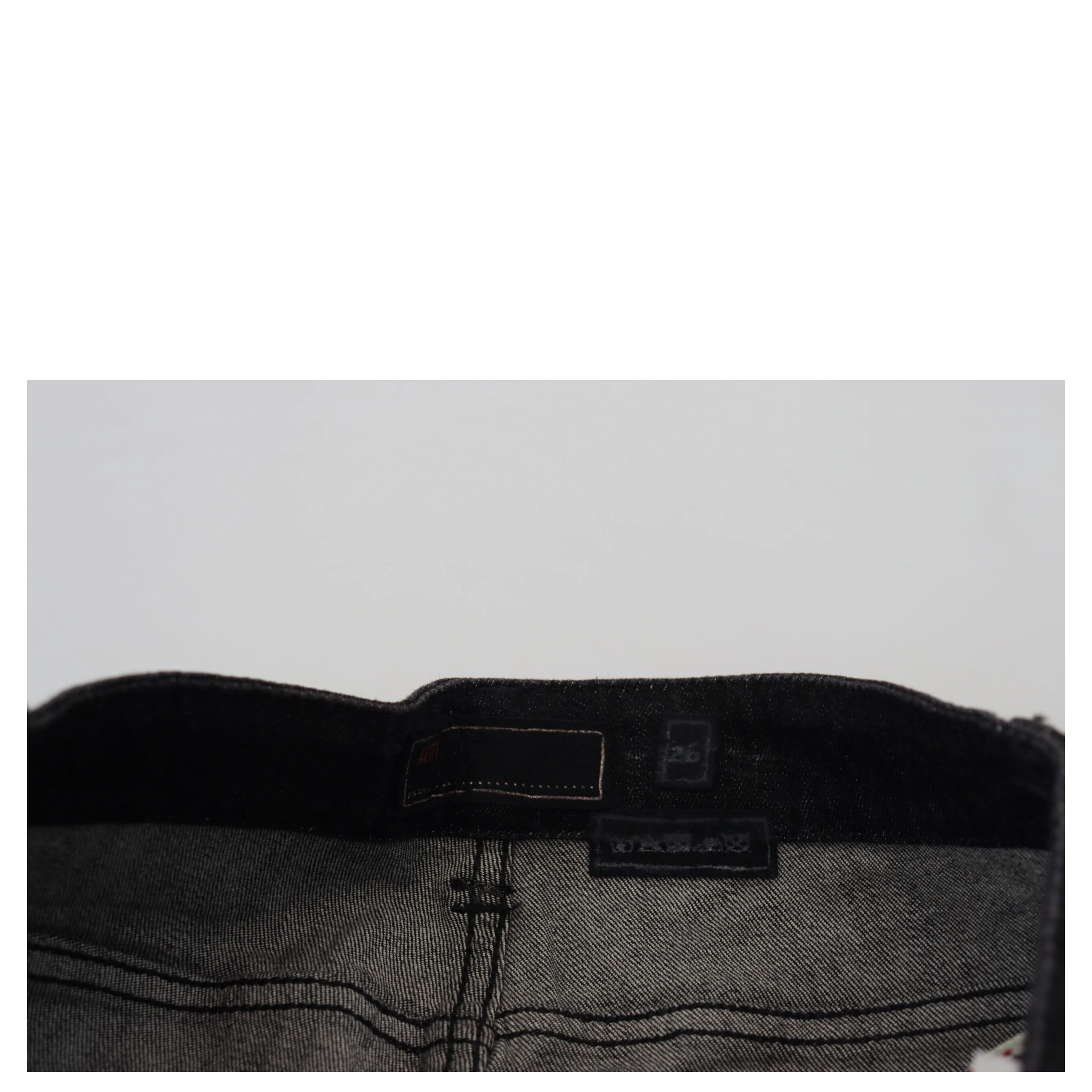 Black Low Waist Slim Fit Cotton Denim Jeans