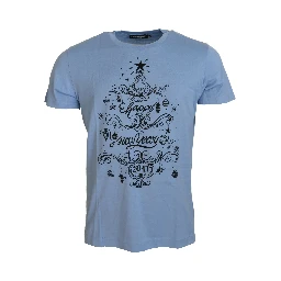 Light Blue Happy New Year 2017 Cotton T-shirt