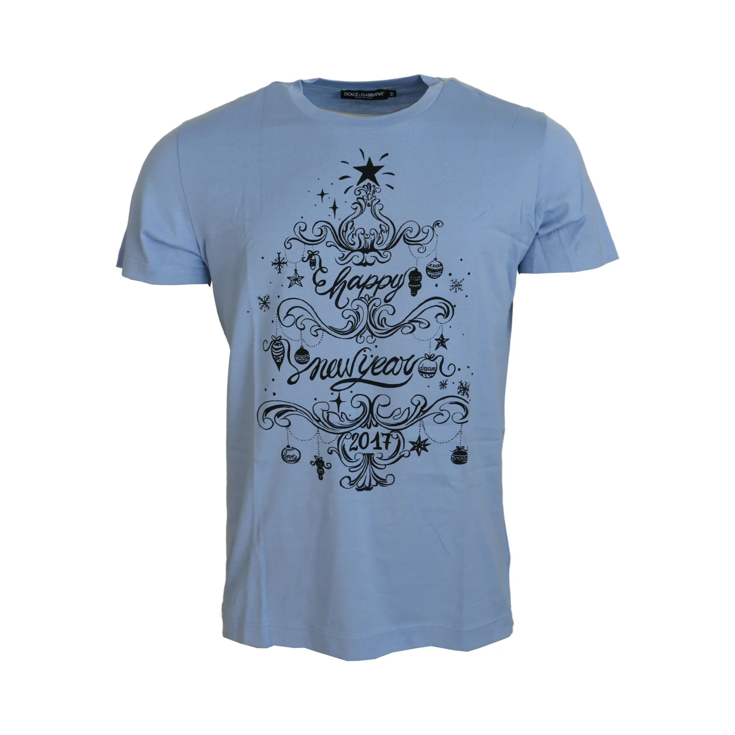 Light Blue Happy New Year 2017 Cotton T-shirt