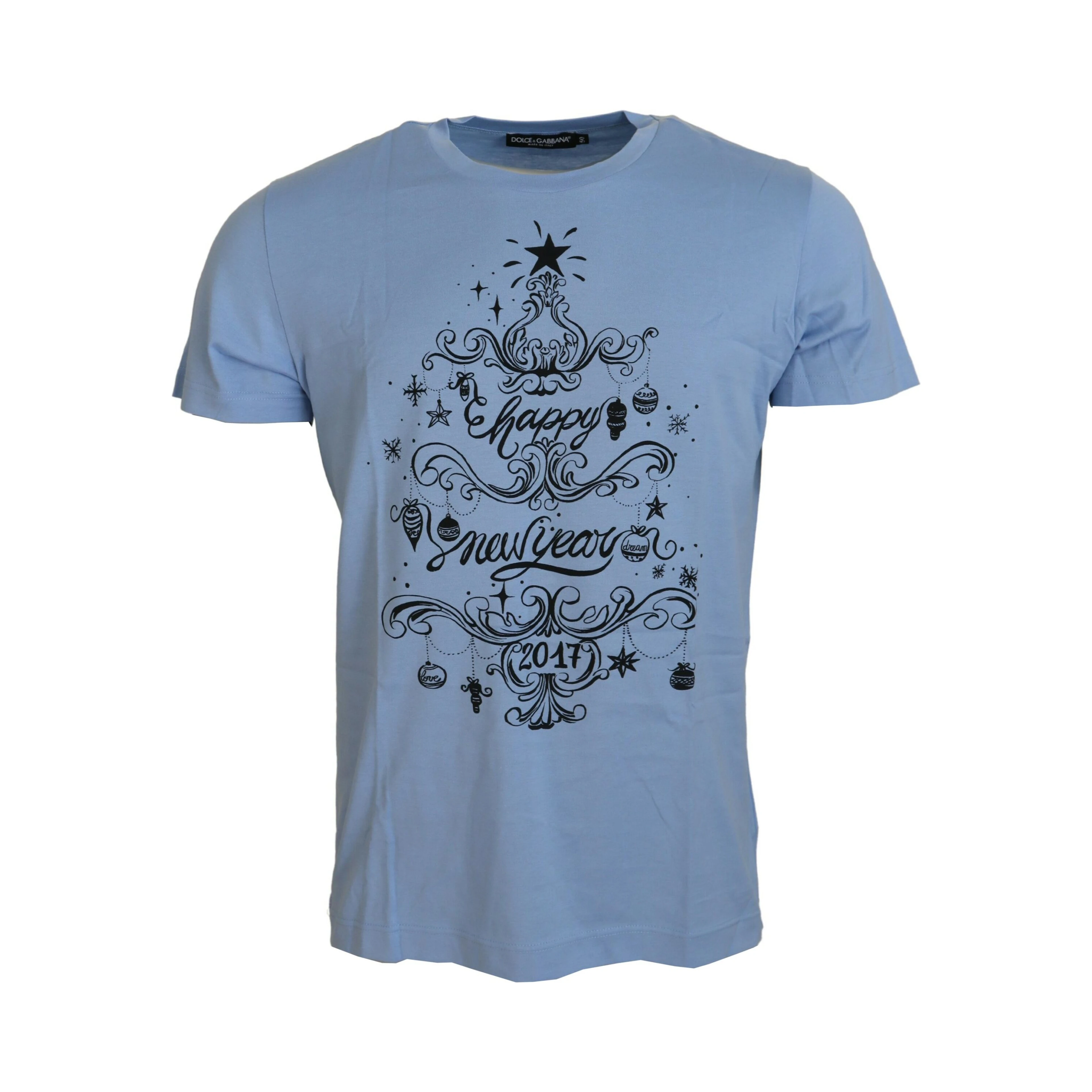 Light Blue Happy New Year 2017 Cotton T-shirt