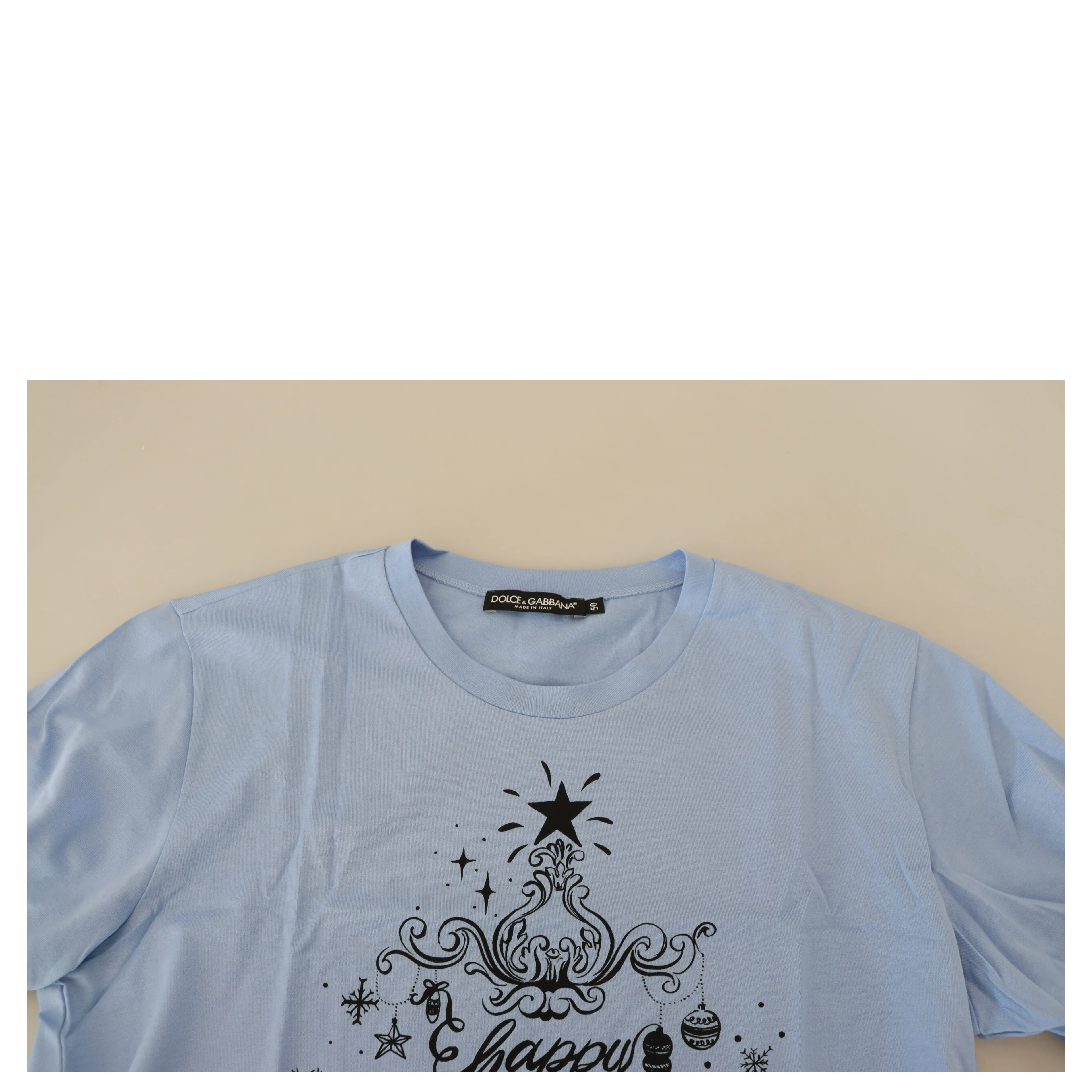 Light Blue Happy New Year 2017 Cotton T-shirt