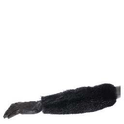 Black Beaver Fur Lambskin Leather Elbow Gloves