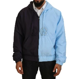 Black Blue DG Hooded Full Zip Men Jacket