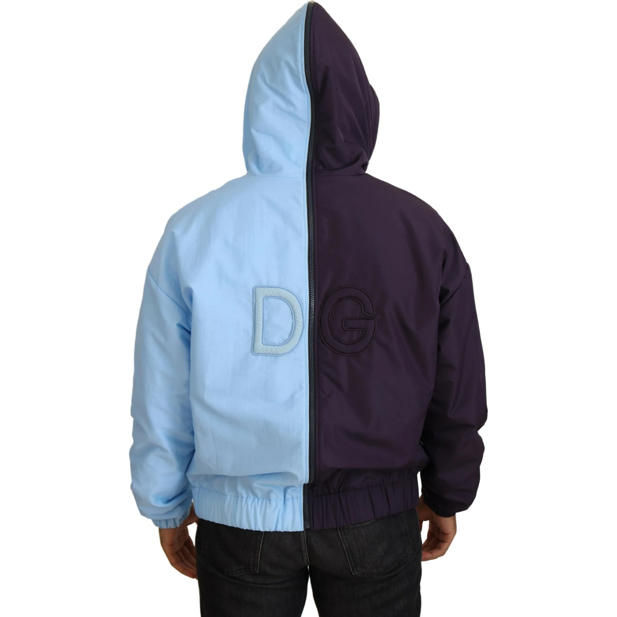 Black Blue DG Hooded Full Zip Men Jacket