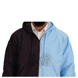 Black Blue DG Hooded Full Zip Men Jacket