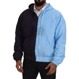 Black Blue DG Hooded Full Zip Men Jacket