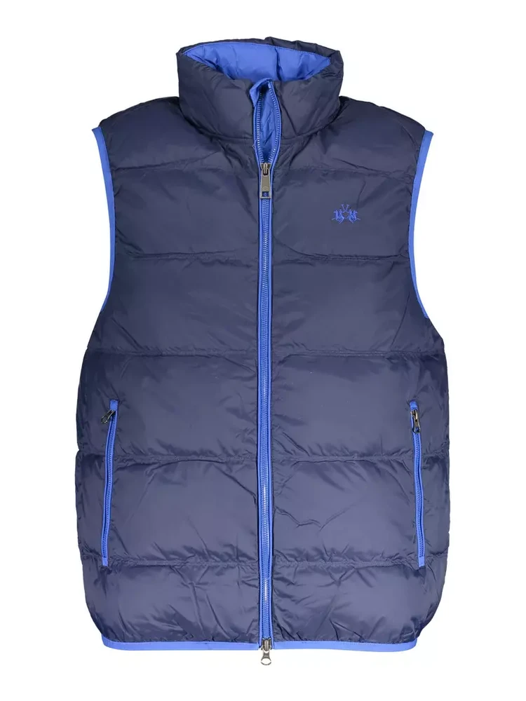 Blue Polyamide Sleveless Jacket