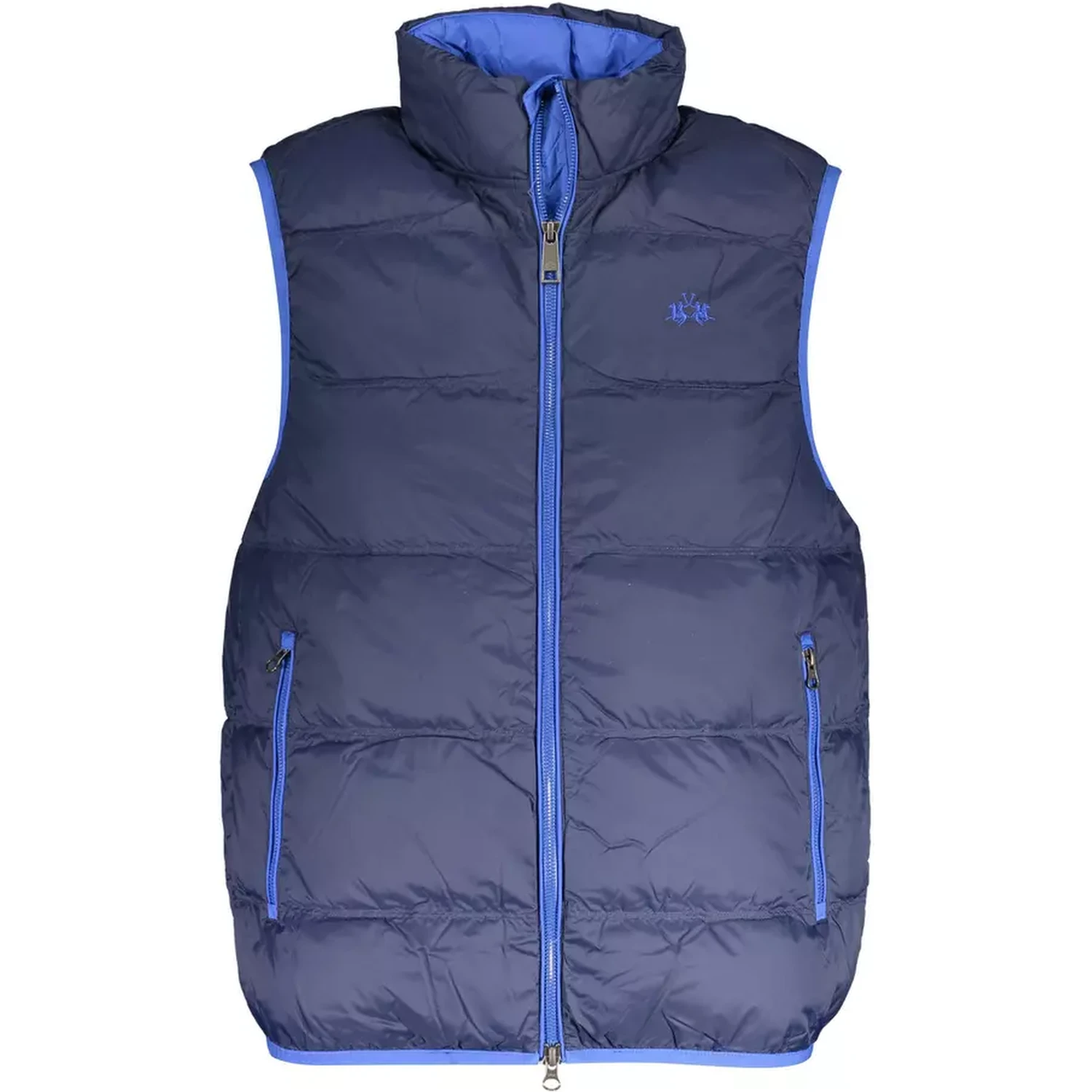 Blue Polyamide Sleveless Jacket