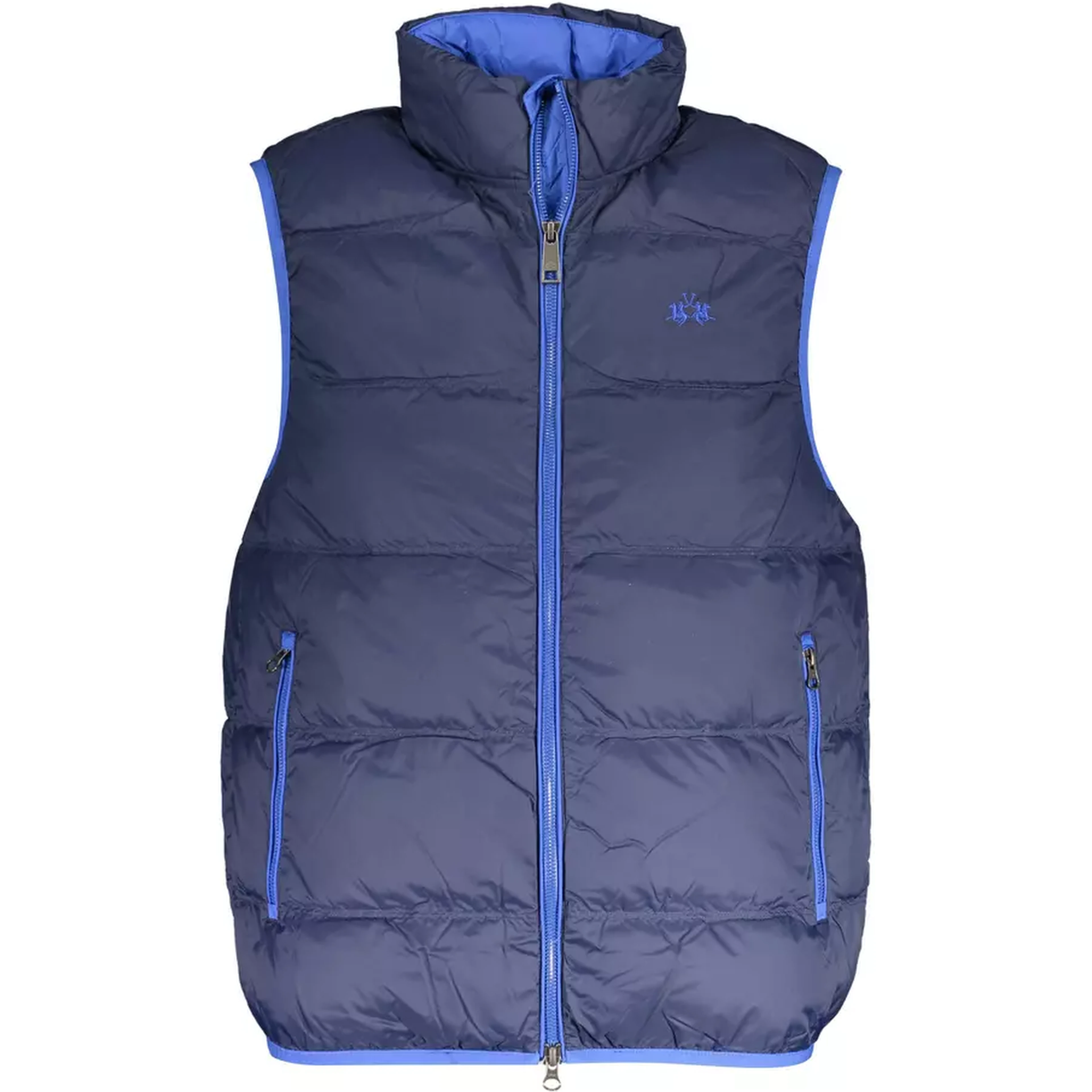 Blue Polyamide Sleveless Jacket