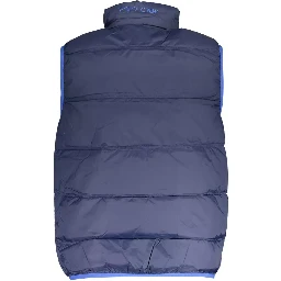 Blue Polyamide Sleveless Jacket