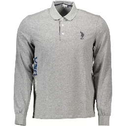 Gray Cotton Polo Shirt
