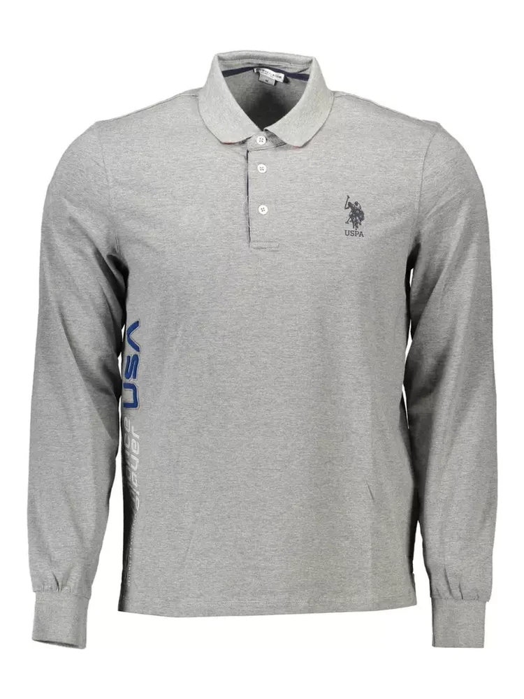 Gray Cotton Polo Shirt