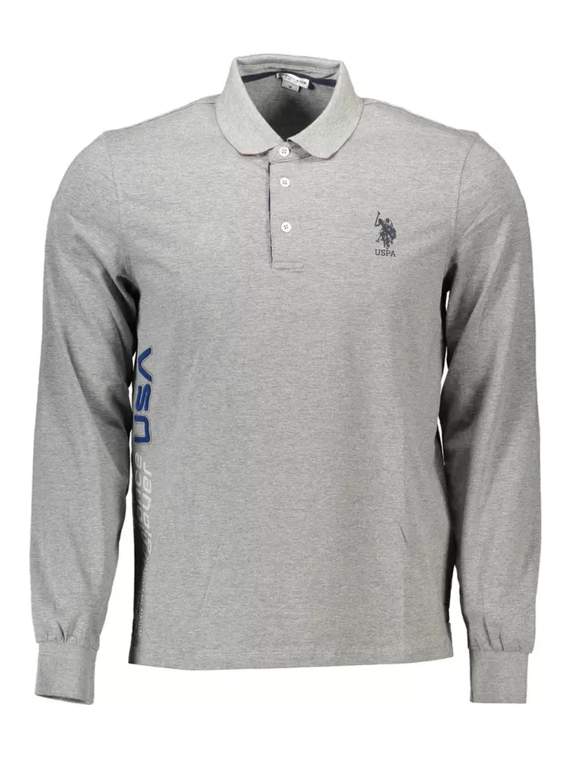 Gray Cotton Polo Shirt