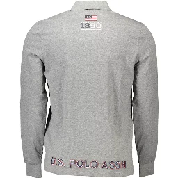 Gray Cotton Polo Shirt