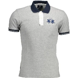 Gray Cotton Polo Shirt
