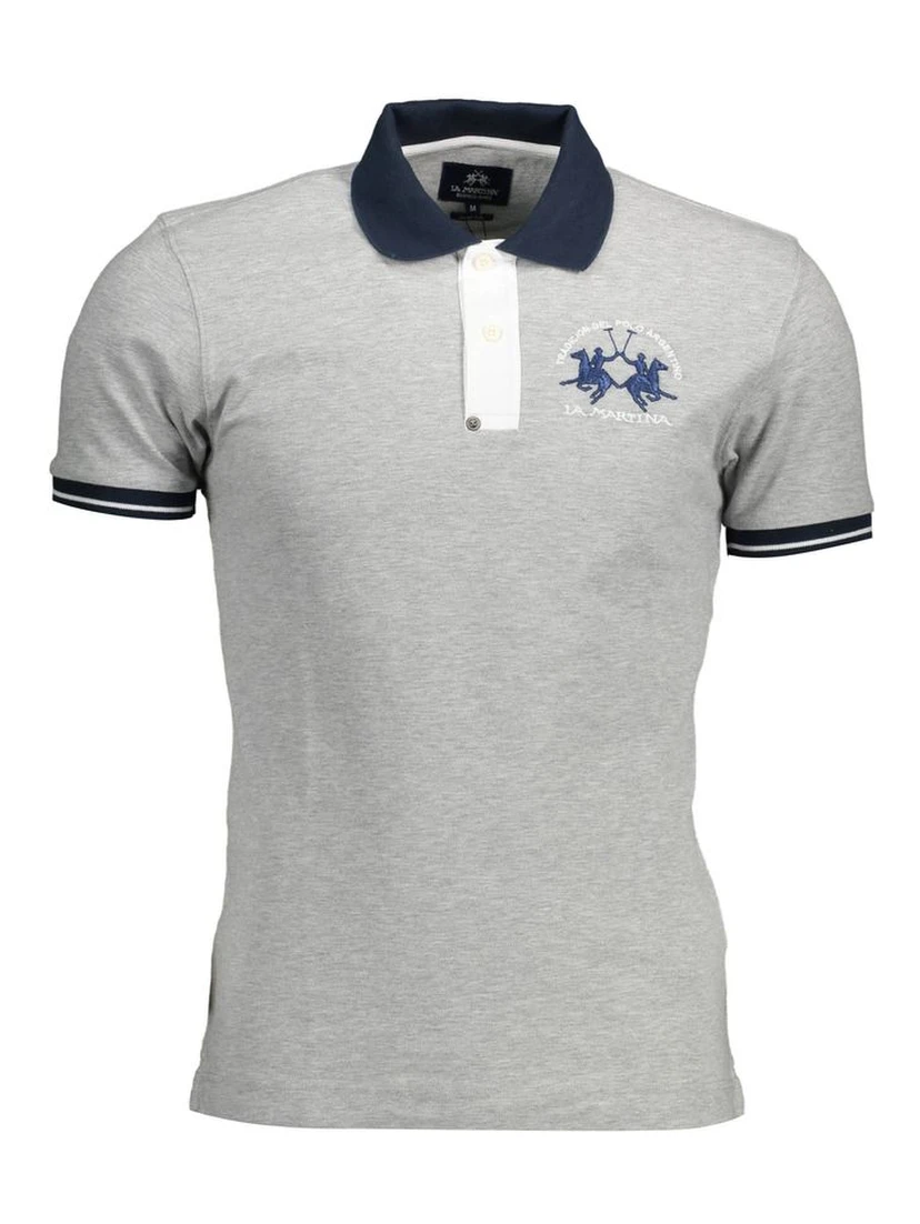 Gray Cotton Polo Shirt