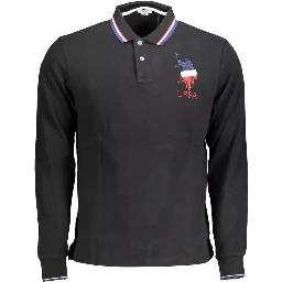 Black Cotton Polo Shirt