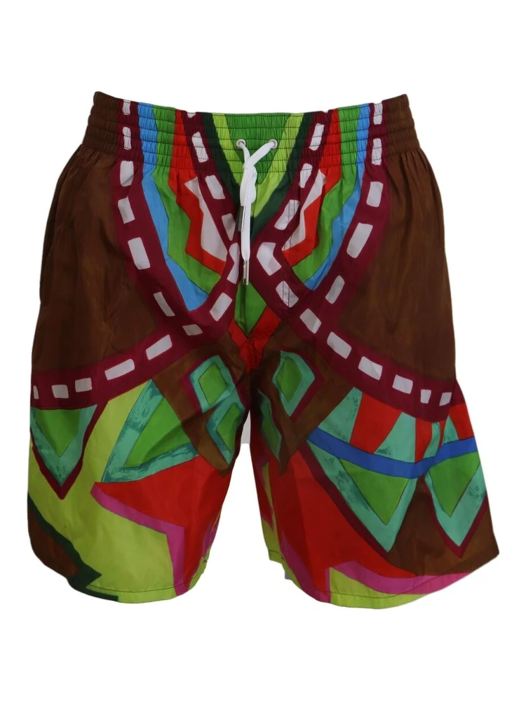 Multicolor Printed Men Beachwear Swimwear Short