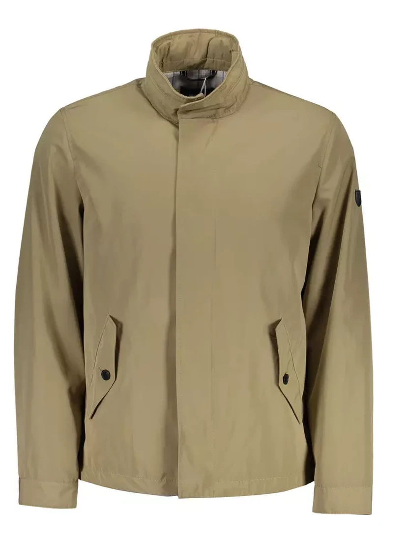 Beige Polyester Jackets & Coat