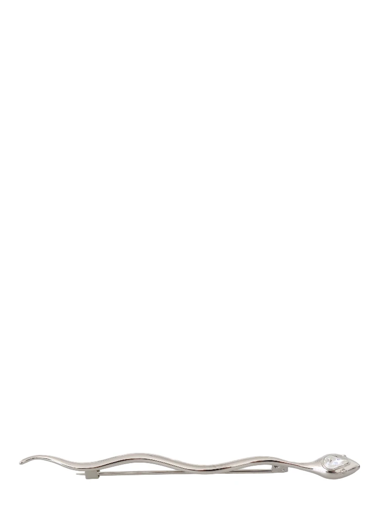 Silver Brass Crystal Spilla Serpente Mens Brooch Pin