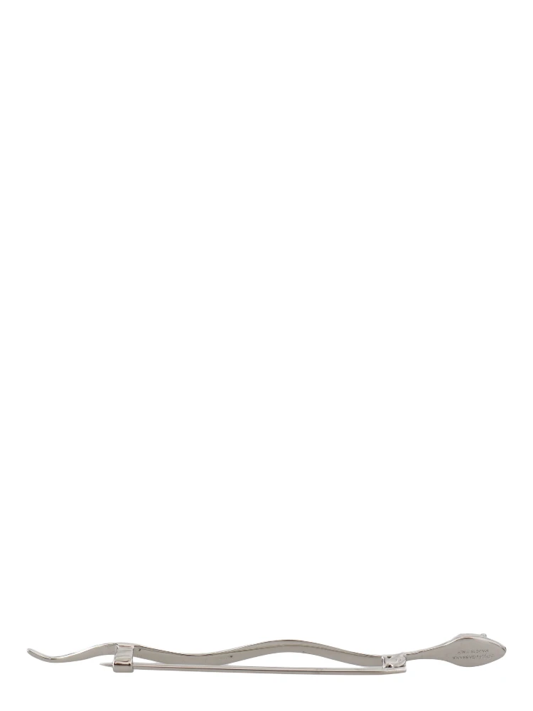 Silver Brass Crystal Spilla Serpente Mens Brooch Pin alternative