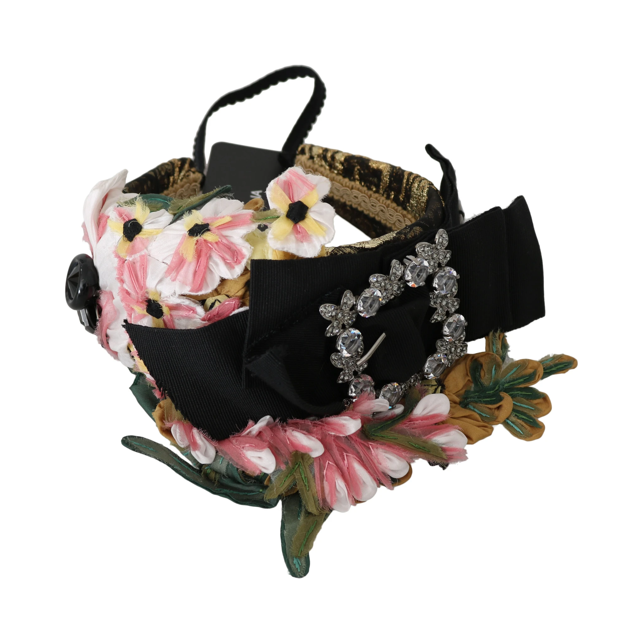 Multicolor Tiara Floral Crystal Bow Diadem Headband