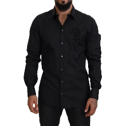 Black Roses Slim Fit Cotton Shirt