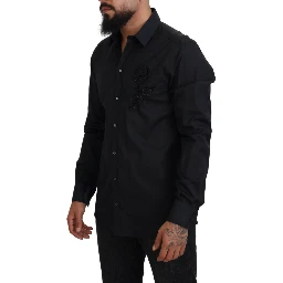 Black Roses Slim Fit Cotton Shirt
