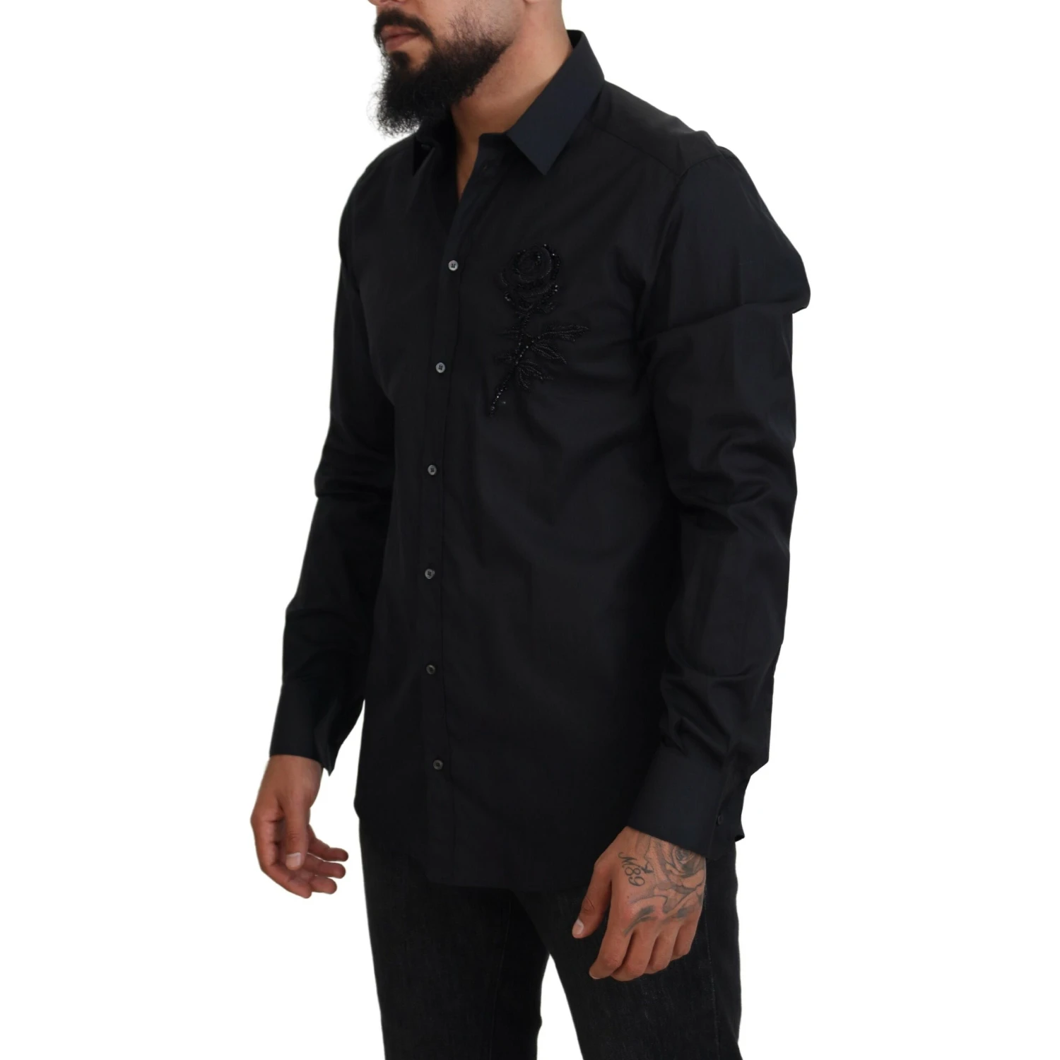 Black Roses Slim Fit Cotton Shirt