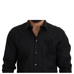 Black Roses Slim Fit Cotton Shirt